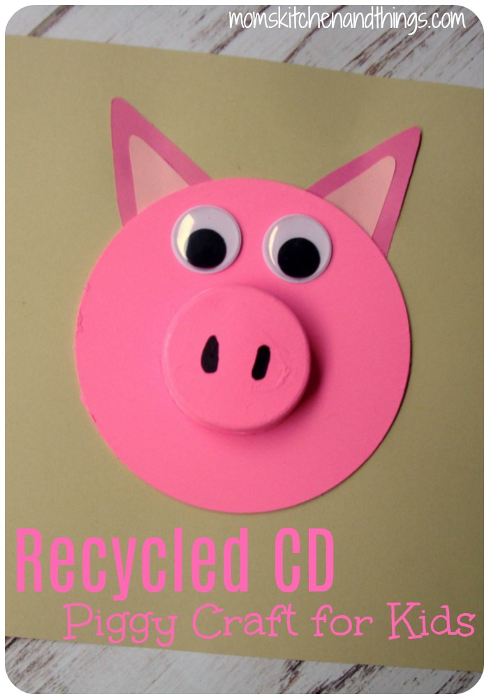 Recycled CD Piggy Craft for Kids - Crafty Morning
